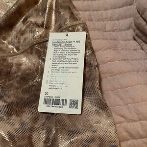 Lululemon align HR 25” shine nwt sz 20